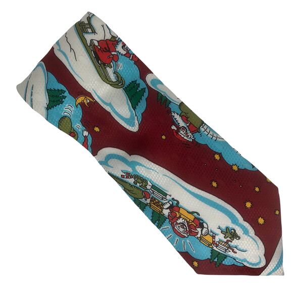 Santa Sledding Tie - Picture 2 of 6